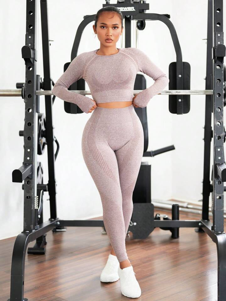 A & S Raglan Sleeve Athletic Tracksuit Gym Clothes
