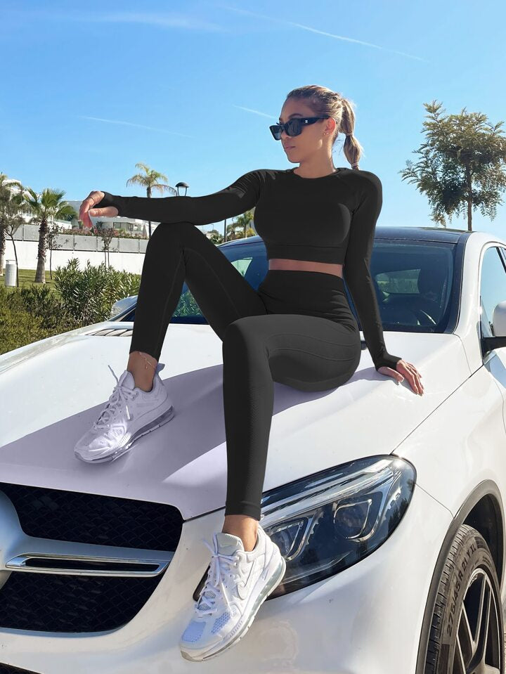 A & S Seamless Raglan Sleeve Sports Set