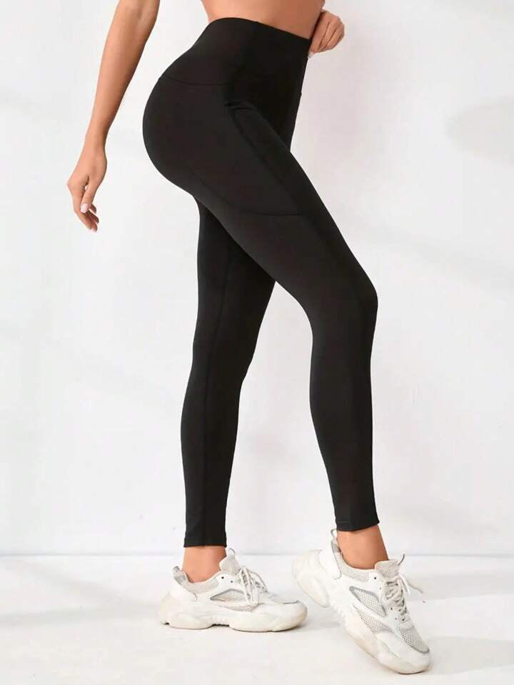 A & S Butt-Lifting Soft Stretchy Sports Leggings With Pockets