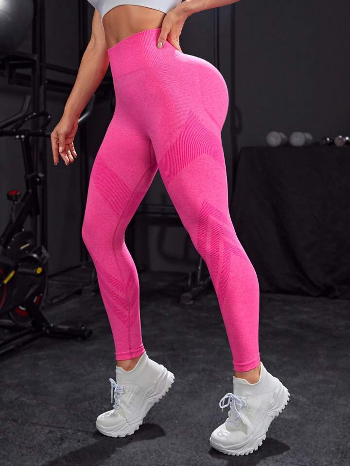 Basic Seamless Wide Waistband Sports Leggings Butt Lift