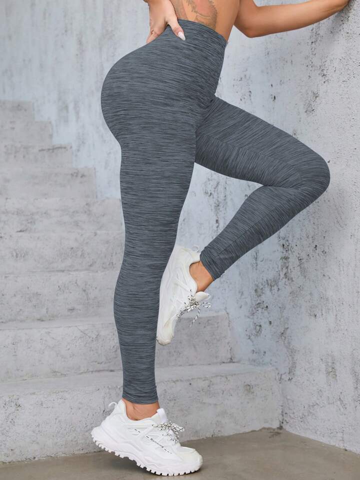 A & S Space Dye Wideband Waist Sports Leggings