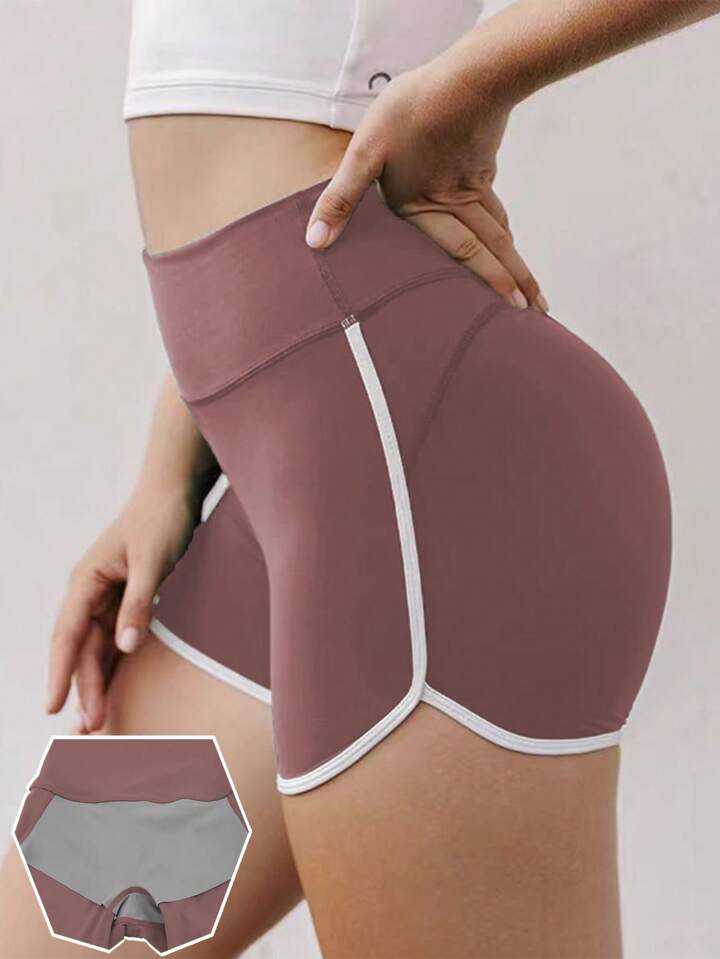 A & S Sports Shorts High Waist With Built-In Briefs Yoga, Gym, & Cycling