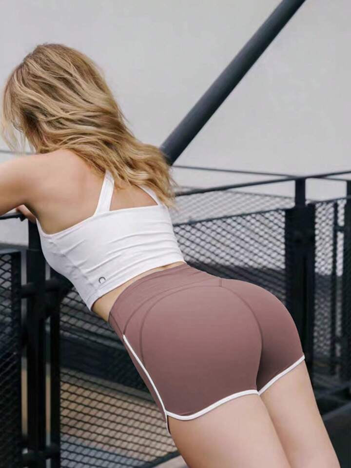 A & S Sports Shorts High Waist With Built-In Briefs Yoga, Gym, & Cycling