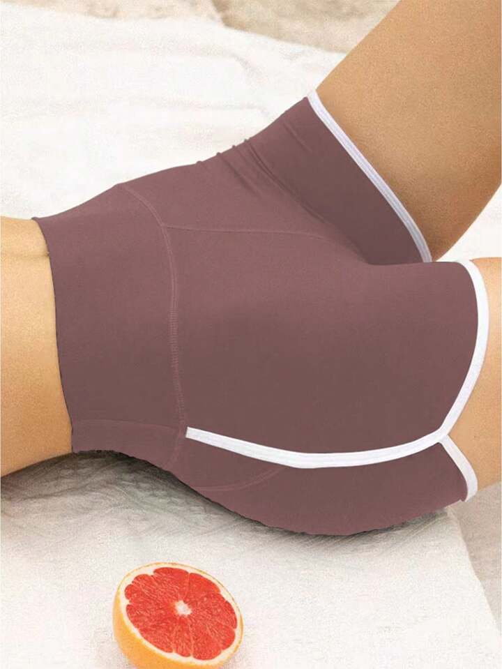 A & S Sports Shorts High Waist With Built-In Briefs Yoga, Gym, & Cycling