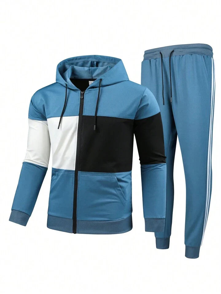 Men's Fitness Drawstring Hoodie And Sweatpants Sports Suit