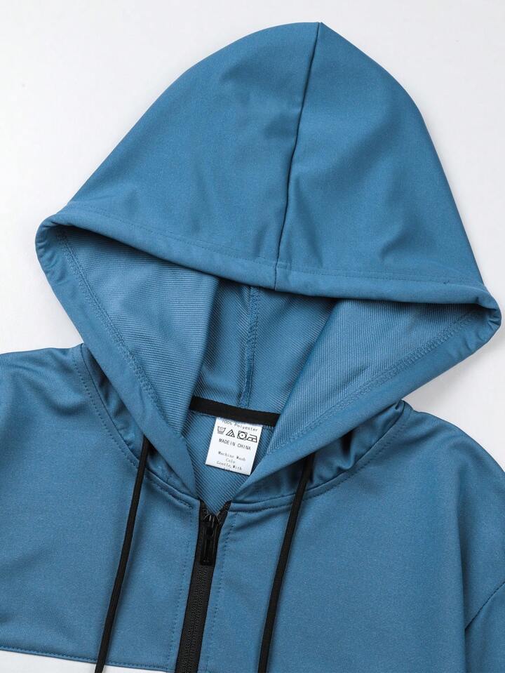 Men's Fitness Drawstring Hoodie And Sweatpants Sports Suit