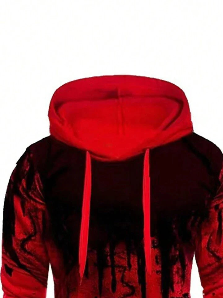 Men's Hooded Leisure Sweatsuit With Stylish Graffiti Print