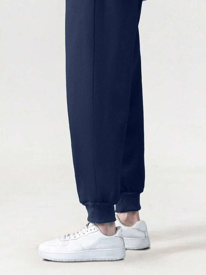 Men Spring And Autumn Casual Casual Hooded Sweatshirt Set Slim-Fit Sport Pants