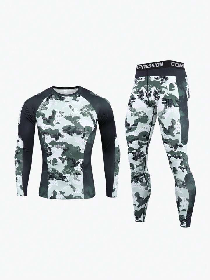 2pcs/Set Men's Outdoor Sports Compression Clothing