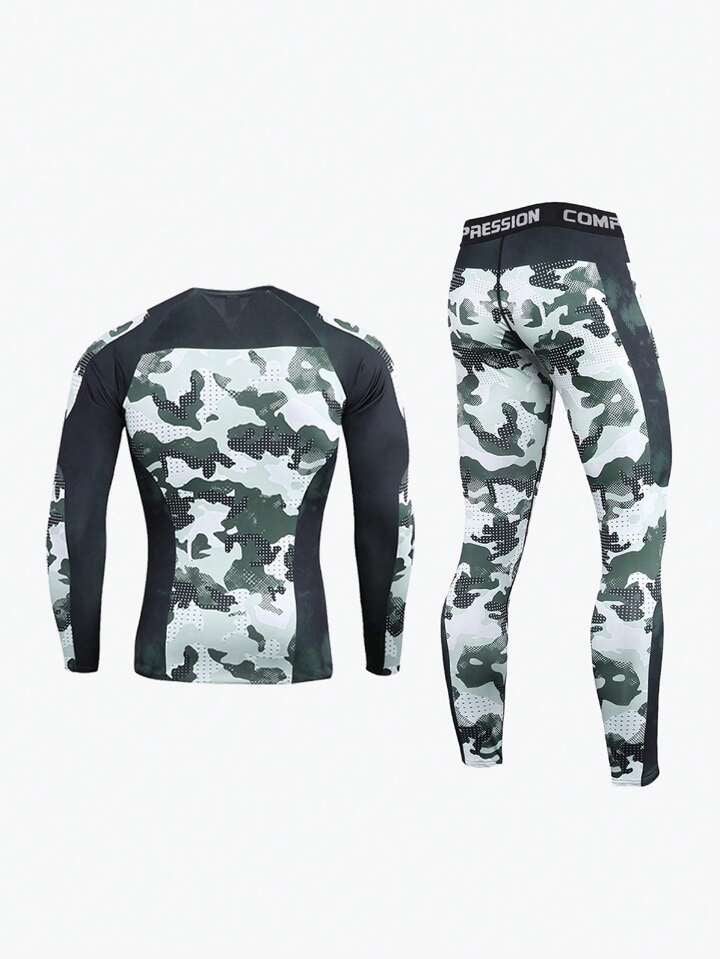 2pcs/Set Men's Outdoor Sports Compression Clothing