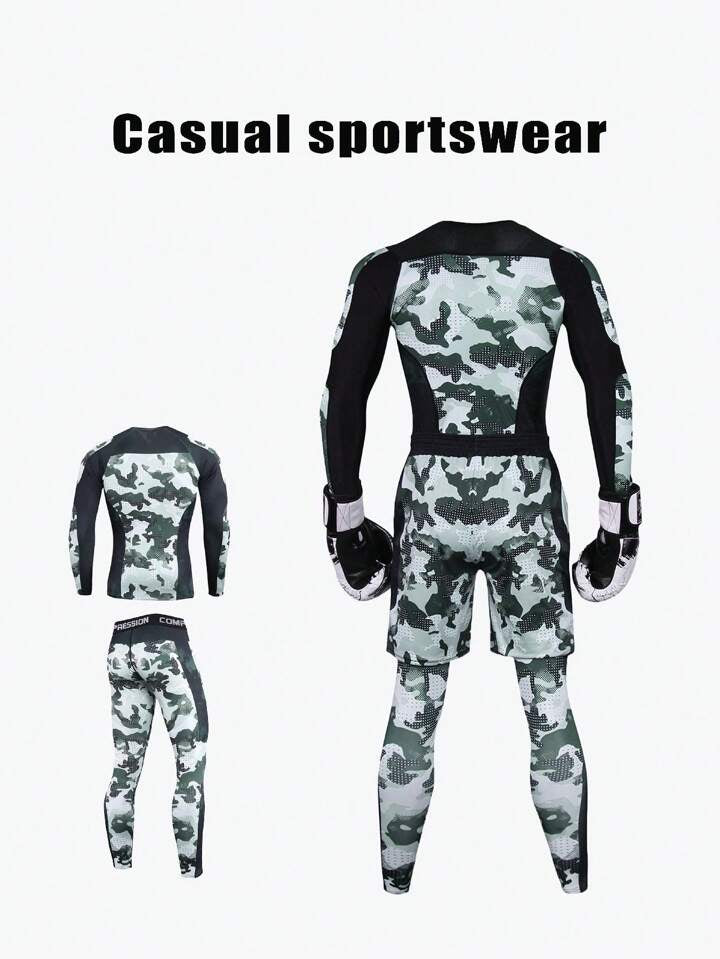 2pcs/Set Men's Outdoor Sports Compression Clothing