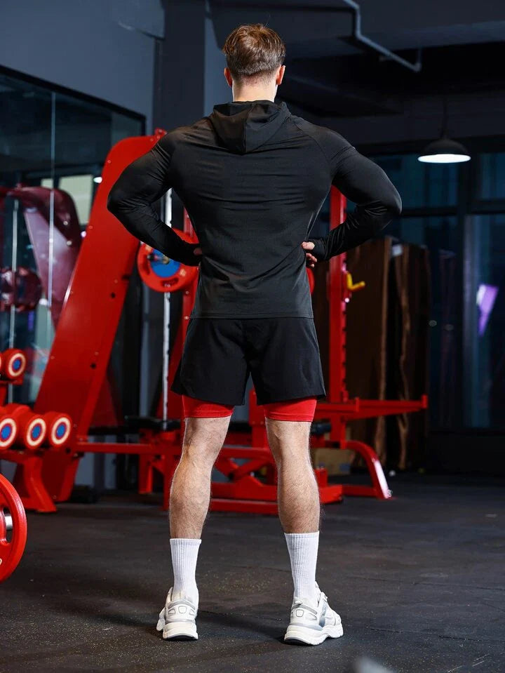 Men's Slogan Graphic Raglan Sleeve Sports Hoodie