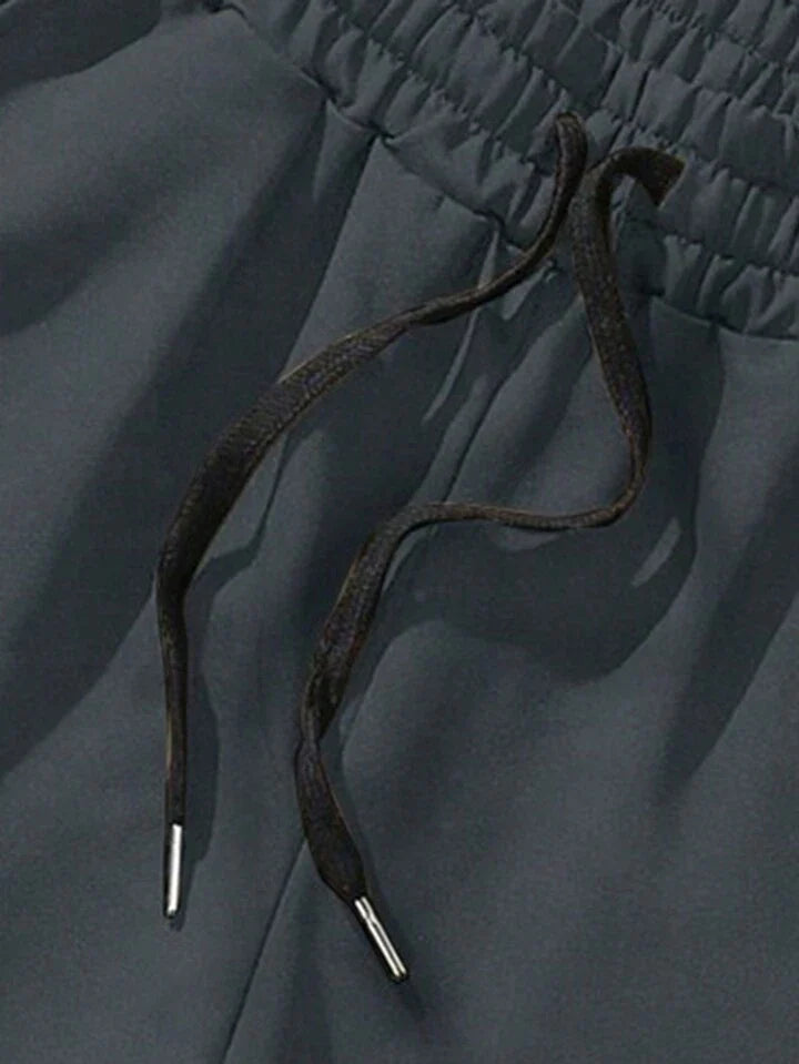 Homme Men Letter Graphic Drawstring Waist Shorts