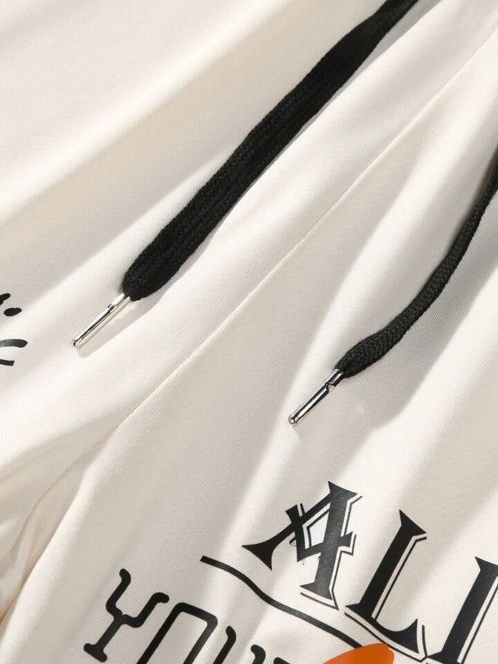 Hypemode Men's Letter Print Splicing Shorts