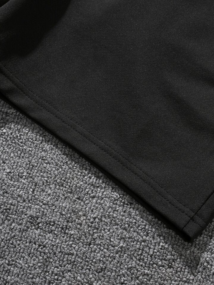 Homme Men Letter Graphic Drawstring Waist Shorts