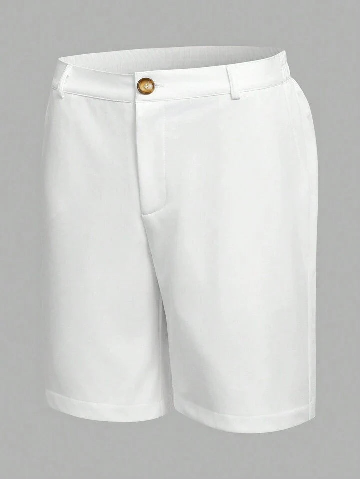 Manfinity Homme Men's Elastic Waist Straight Shorts