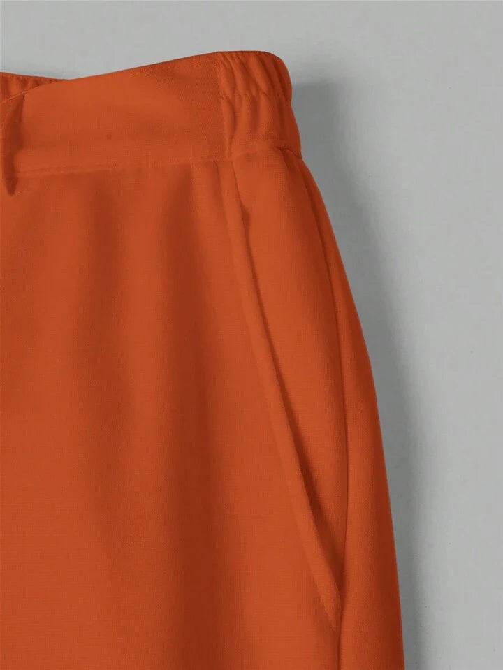 Homme Men Simple Solid Color Loose Fit Casual Shorts