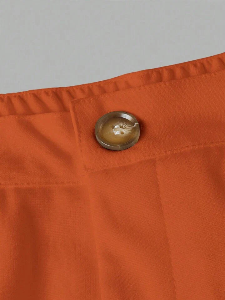 Homme Men Simple Solid Color Loose Fit Casual Shorts