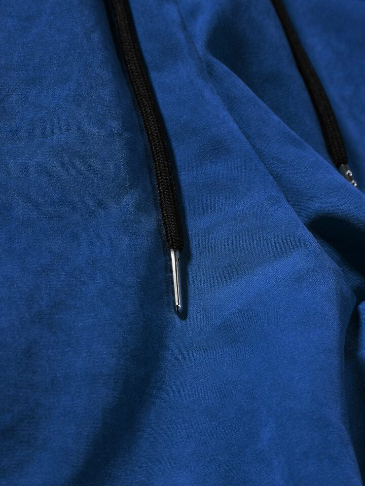 Homme Men Drawstring Waist Slant Pocket Shorts