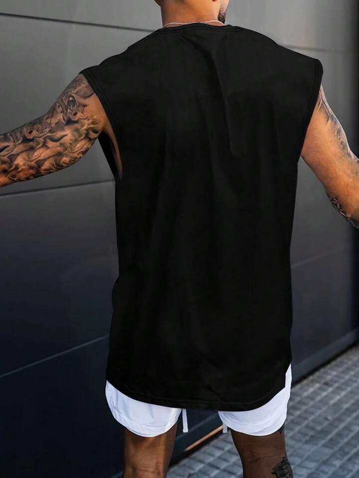 Men Slogan Graphic Tank Top