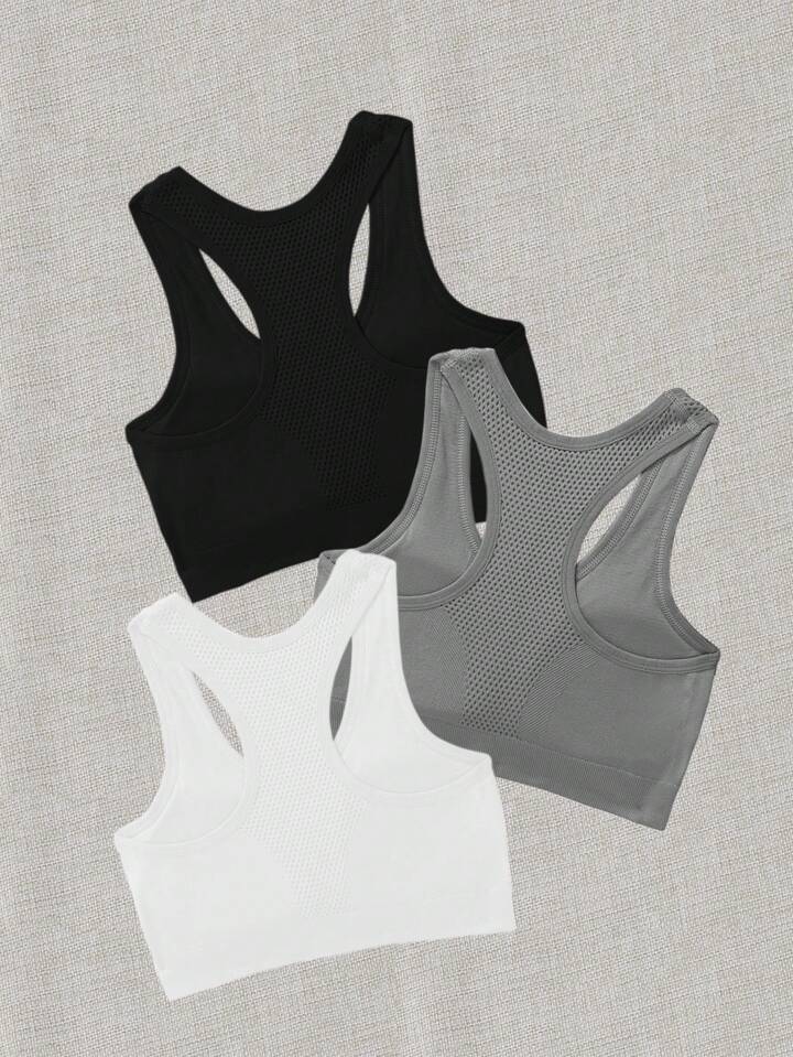 A & S  Yoga Basic 3pcs Seamless High Stretch Racerback Sports Bra