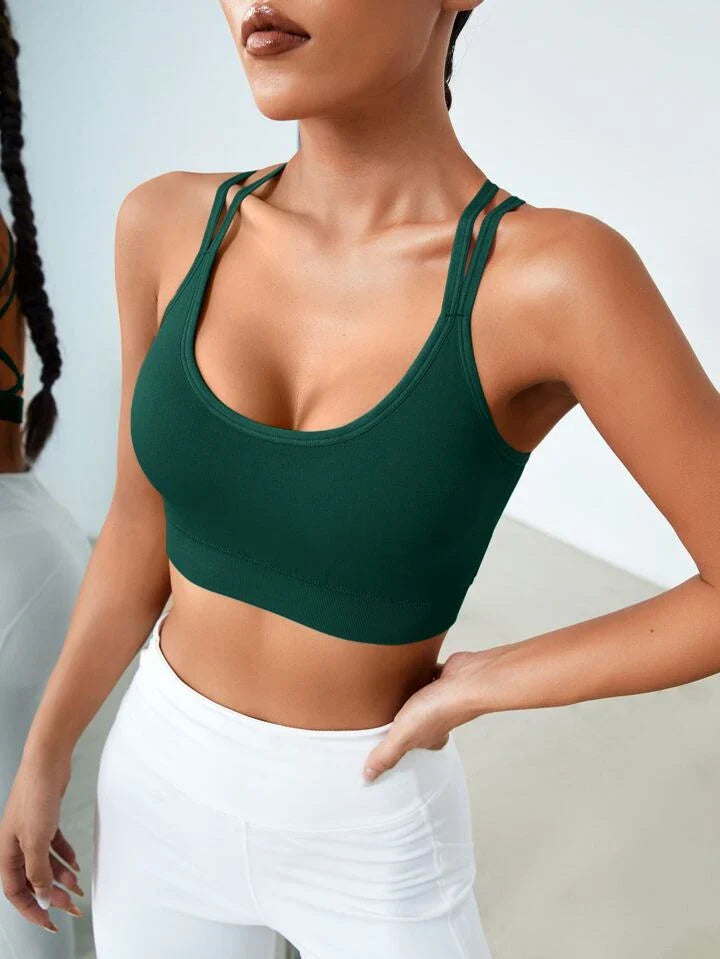 A & S Light Support Criss Cross Backless Sports Bra