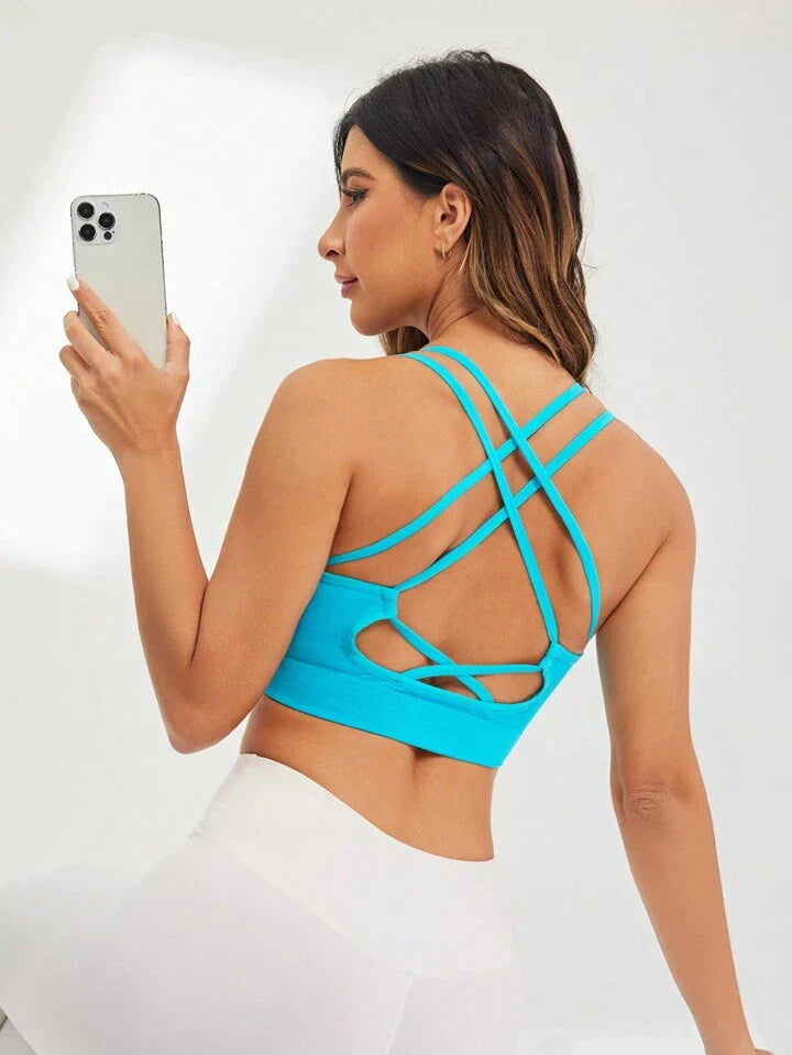 A & S Seamless Cross Back Sports Bra
