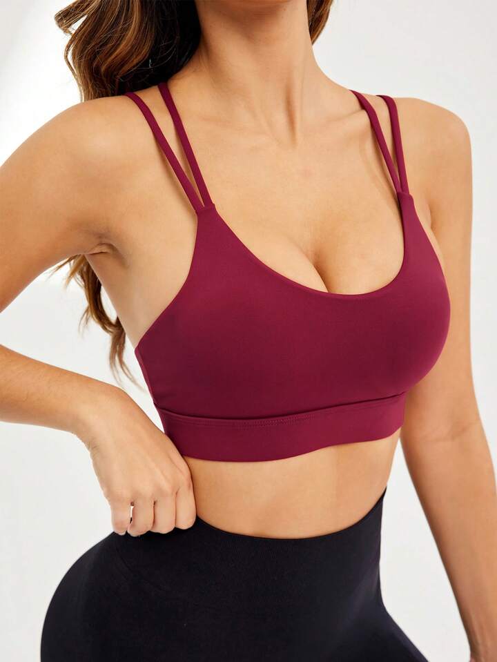 A & S Sport Studio Wire-Free Cross Back Strappy Short Comfortable Shockproof Sports Bra