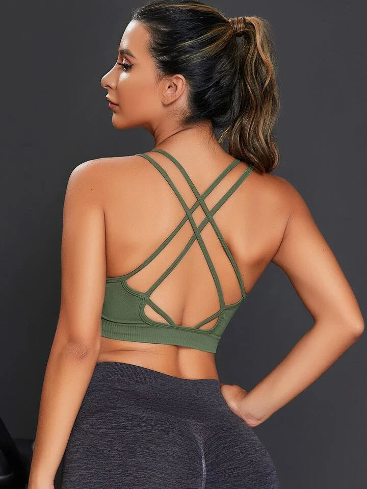 A & S Sexy Strappy Back Sports Bra