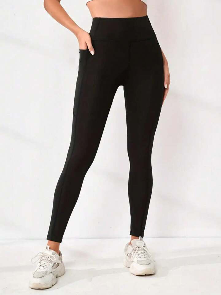 A & S Butt-Lifting Soft Stretchy Sports Leggings With Pockets