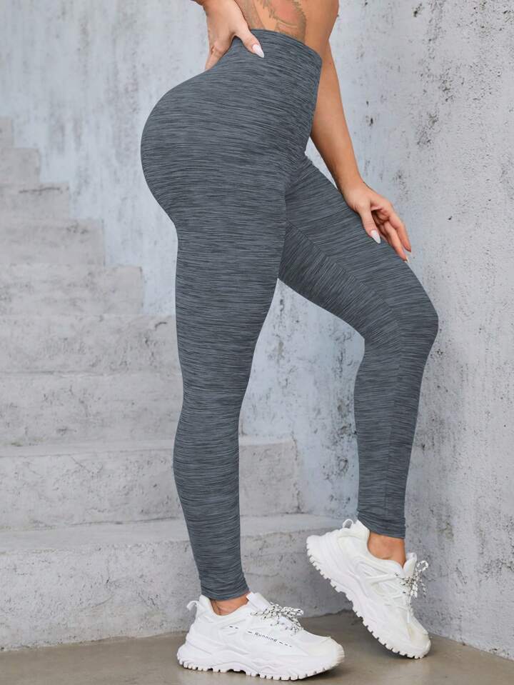 A & S Space Dye Wideband Waist Sports Leggings