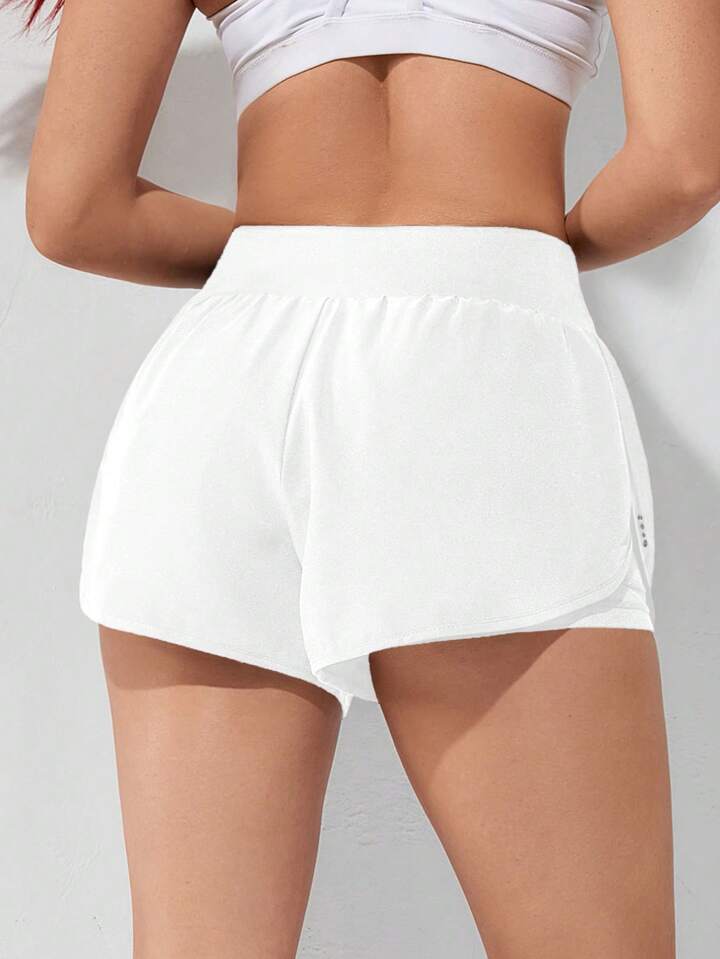 A & S Running Solid Color Sports Shorts With Built-In Lining, Summer