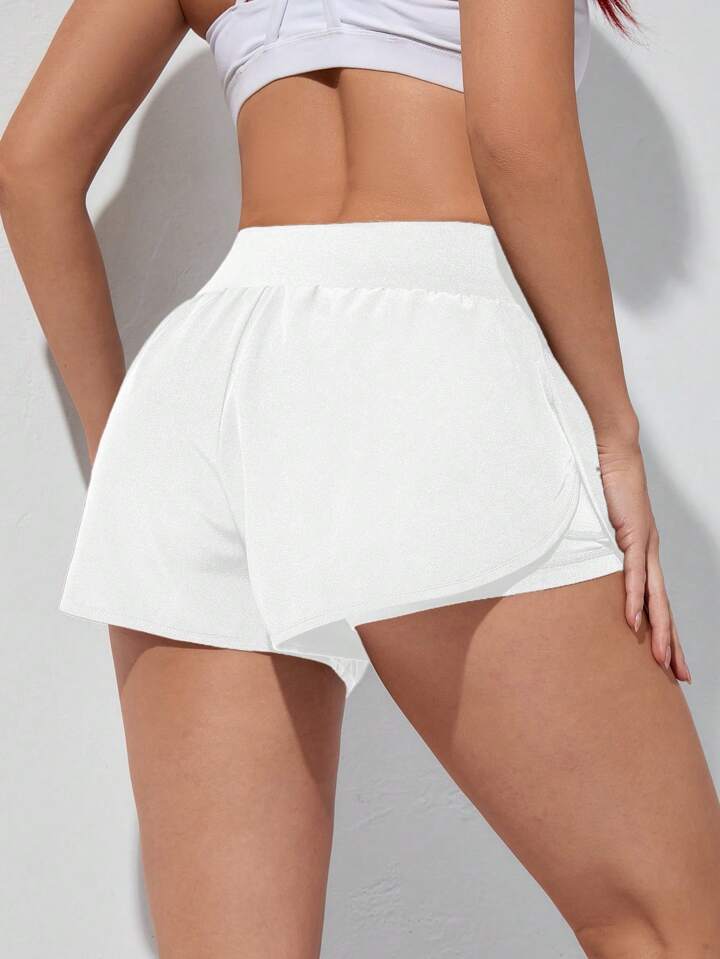 A & S Running Solid Color Sports Shorts With Built-In Lining, Summer