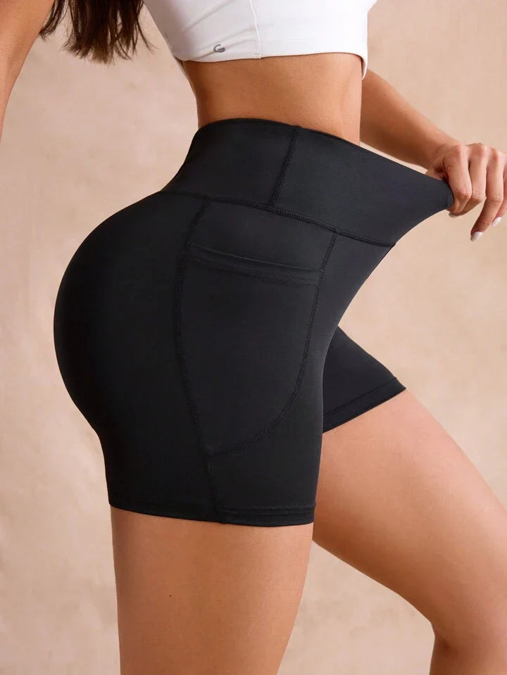 A & S Polka Dot Printed Sports Shorts With Side Pockets, High Waist And Slim Fit