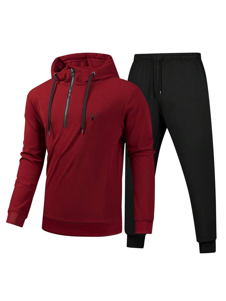 Men's Outdoor Running & Fitness Set - Hoodie And Trousers