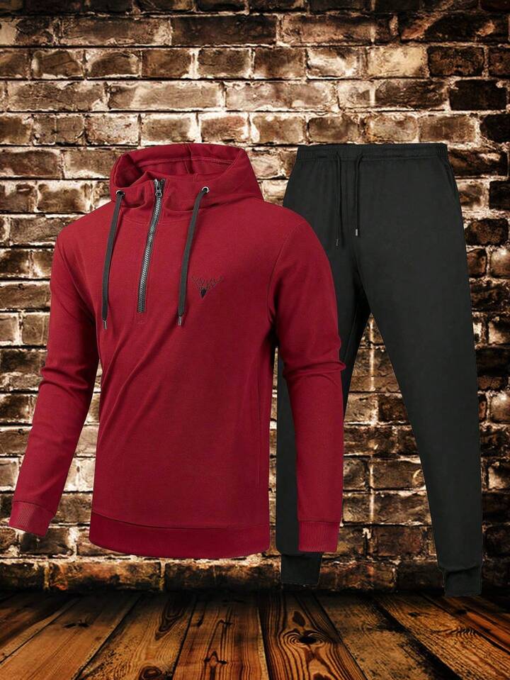 Men's Outdoor Running & Fitness Set - Hoodie And Trousers