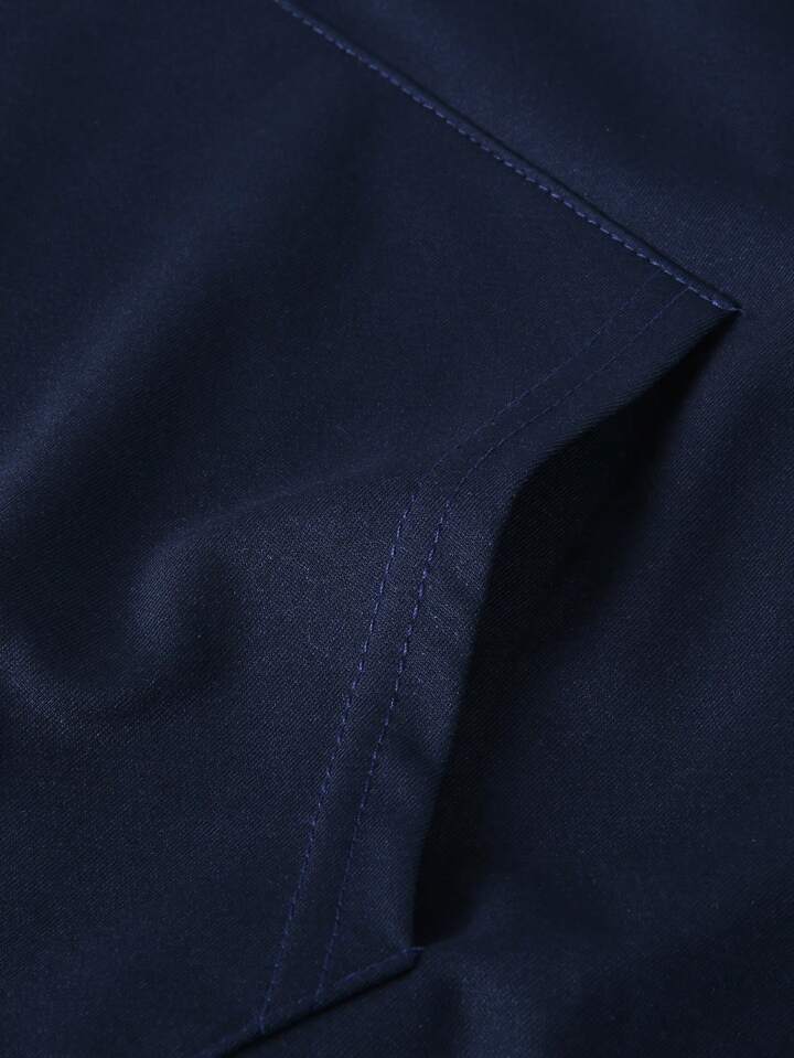 Sport Streetwear Men's Letter Print Drawstring Hooded Sports Sweatshirt