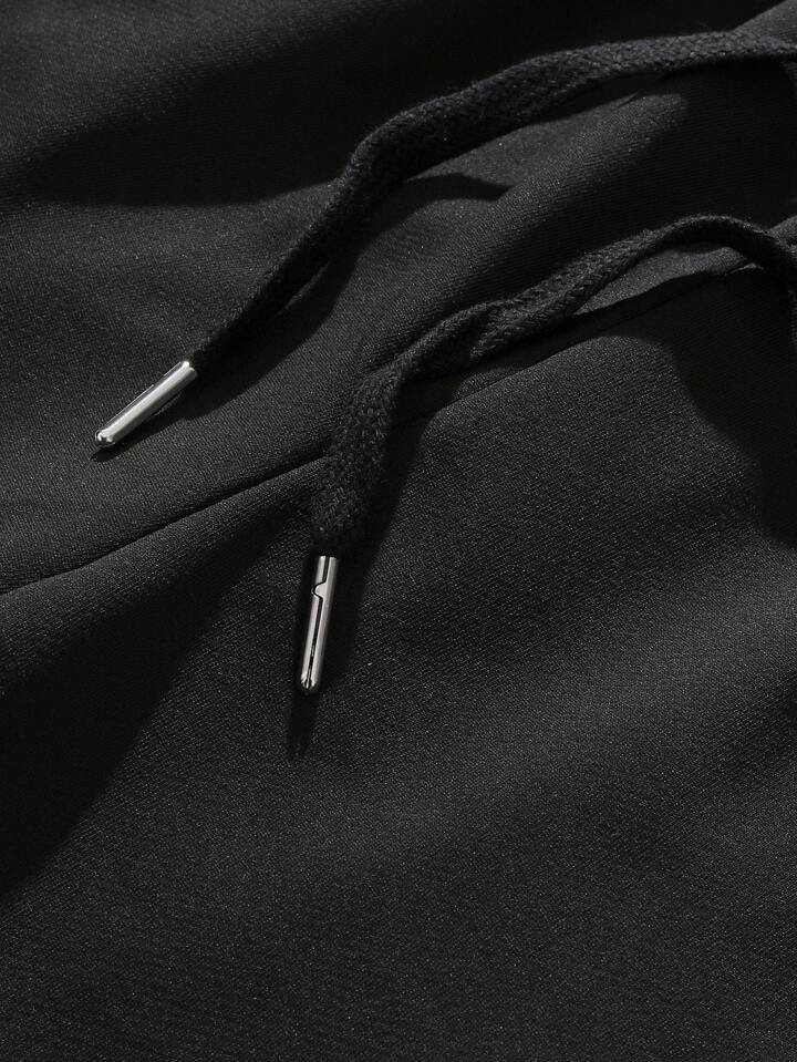 Homme Men Letter Graphic Drawstring Waist Shorts