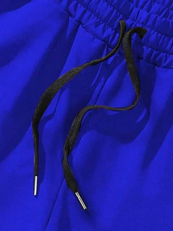 Homme Men Letter Graphic Drawstring Waist Shorts