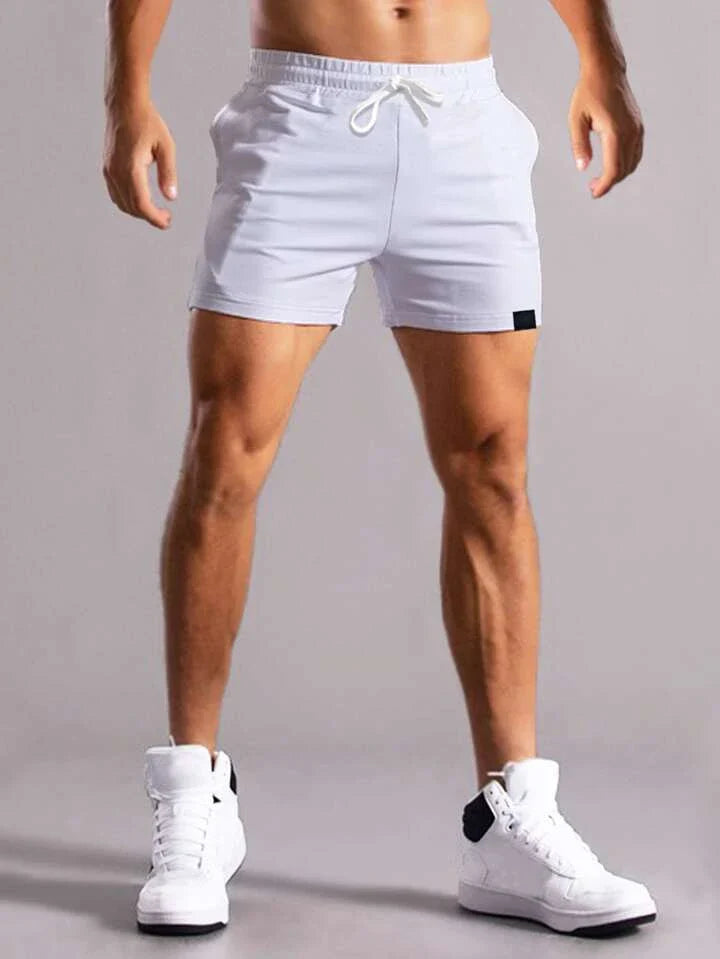 Homme Men Patch Detail Drawstring Waist Shorts