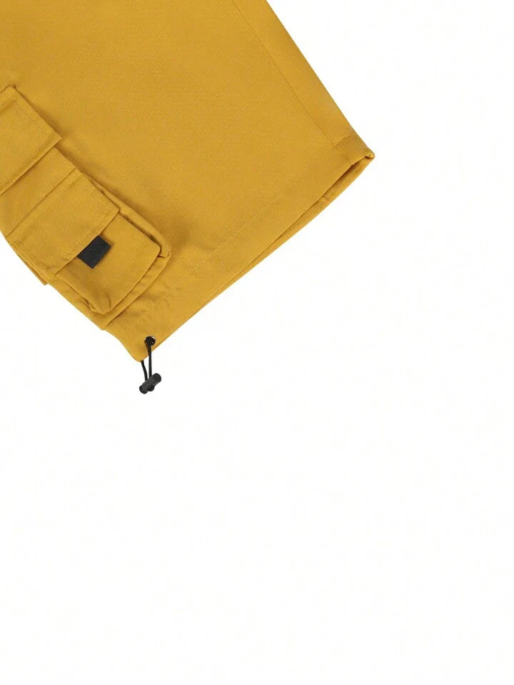 Homme Men's Elastic Waist Drawstring Pocket Shorts