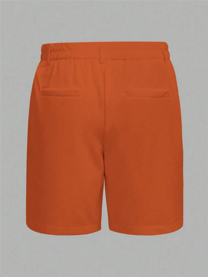 Homme Men Simple Solid Color Loose Fit Casual Shorts