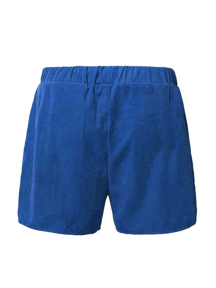 Homme Men Drawstring Waist Slant Pocket Shorts